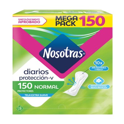 NOSOTRAS TOA HIG DIARIOS NORMAL X 150UN