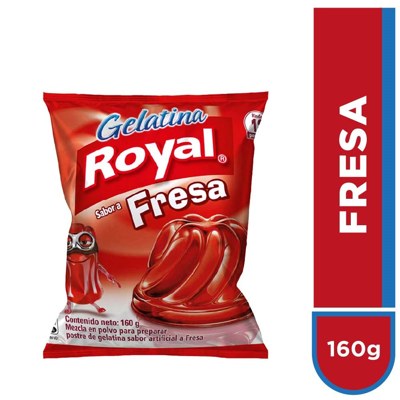 ROYAL GELATINA SABOR FRESA 160GR.
