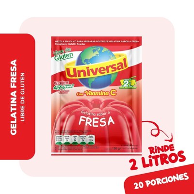 UNIVERSAL GELATINA FRESA X 130 GR