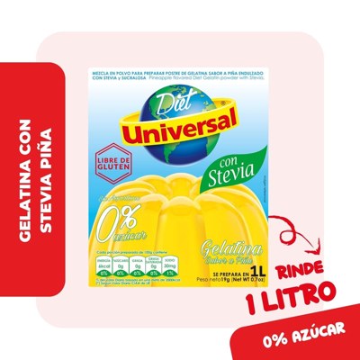 UNIVERSAL GELATINA DIET CON STEVIA PIÑA CJ19G