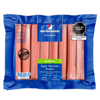SAN FERNANDO SUPER SALCHICHA ROSAD 920GR 24UND